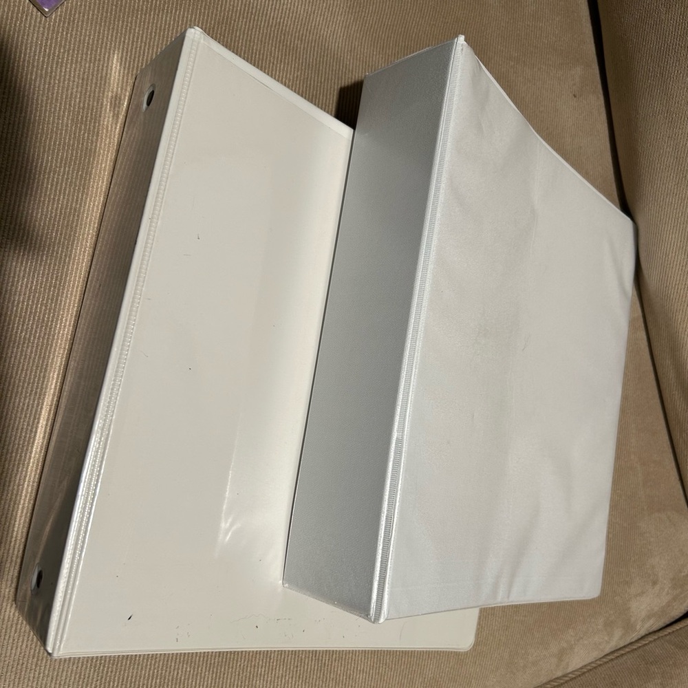 TWO 2”  WHITE BINDERS AVERY NEW $ 5 EACH